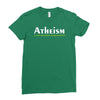 atheism funny retro religion jesus christ believer comic god Ladies Fitted T-Shirt