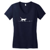 rope heart cat Women's V-Neck T-Shirt