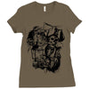 skull pirate Ladies Fitted T-Shirt