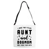 i have two titles aunt and dogmom and i rock them both Adjustable Strap Totes