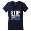 stop pretending your racism is patriotism Women's V-Neck T-Shirt