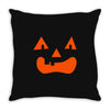 fun face pumpkin Throw Pillow