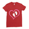 Baby Girl with Heart Any Name Customized Ladies Fitted T-Shirt