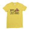merry crustmas christmas pizza Ladies Fitted T-Shirt