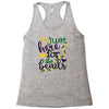 i'm just here for the beads Racerback Tank
