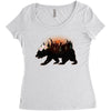 Bear Adventure With Roses Women's Triblend Scoop T-shirt