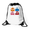 cool retro 80s pacman ghosts video games Drawstring Bags