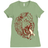 banana eating lion Ladies Fitted T-Shirt