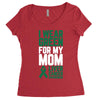 i wear green for my mom liver cancer awareness Women's Triblend Scoop T-shirt