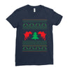 ugly sweater dinosour Ladies Fitted T-Shirt