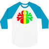 rasta skull and crossbones 3/4 Sleeve Shirt
