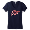 c'est la vie neon slogan Women's V-Neck T-Shirt