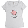happy pig Women's Triblend Scoop T-shirt