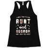 i have two titles aunt and dogmom and i rock them both with roses Racerback Tank