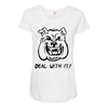 deal with it angry pitbul Maternity Scoop Neck T-shirt