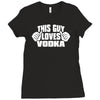 this guy loves vodka Ladies Fitted T-Shirt