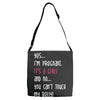 Yes...I'm Pregnant.It's a Girl! And No...You Can't Touch My Belly! Adjustable Strap Totes