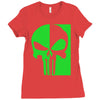 mad engine marvel brand punisher scar glow in the dark Ladies Fitted T-Shirt