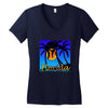 florida palm trees sunset Women's V-Neck T-Shirt