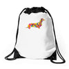 dachshund flower 2 Drawstring Bags