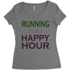 running is my happy hour Women's Triblend Scoop T-shirt
