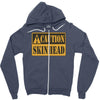 caution skinhead, ideal birthday gift or present Zipper Hoodie