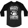 whiskey and camping! 3/4 Sleeve Shirt