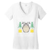 totoro ugly christmas Women's V-Neck T-Shirt