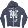 pregnant skeleton baby costume halloween maternity ninja ladies Zipper Hoodie