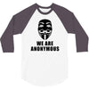 we are anonymous tshirt pipa sopa acta v for vendetta hacker's t shirt 3/4 Sleeve Shirt