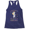 Unicorns are born in February Racerback Tank