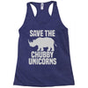 save the chubby unicorns (2) Racerback Tank