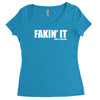 fakin' it Women's Triblend Scoop T-shirt