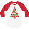 christmas tree made of bells stocking santa 3/4 Sleeve Shirt