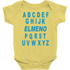 alphabet abc elemno Baby Onesie