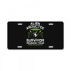 alien abductee survivor tour ufo nerd geek comic funny License Plate