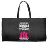 Donna And Dynamos White Letter Weekender Totes