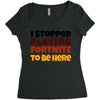 I stopped playing fortnite to be here Women's Triblend Scoop T-shirt