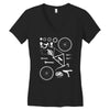 bicycle cyclopath bike hobby exploded Women's V-Neck T-Shirt