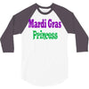 mardi gras princess 3/4 Sleeve Shirt