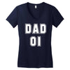 fathers dat dad number 1 Women's V-Neck T-Shirt