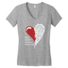half of my heart is in heaven with my angel Women's V-Neck T-Shirt