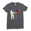 Astronaut Celebrating Independence  Day at 1776 Ladies Fitted T-Shirt