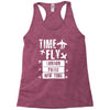 TIME TO FLY TO LONDON PARIS NEW YORK Racerback Tank