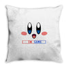 kirby gamer geek snes Throw Pillow