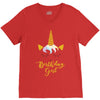 birthday unicorn girl V-Neck Tee