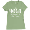 i do yoga to burn crazy Ladies Fitted T-Shirt
