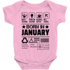 Born In January Baby Onesie