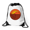 sunset circle Drawstring Bags