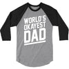 world's okayest dad funny 3/4 Sleeve Shirt